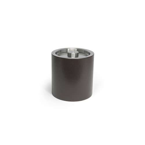 London Ice Bucket 3.5 Quart Round, Brown with Brushed Stainless Lid